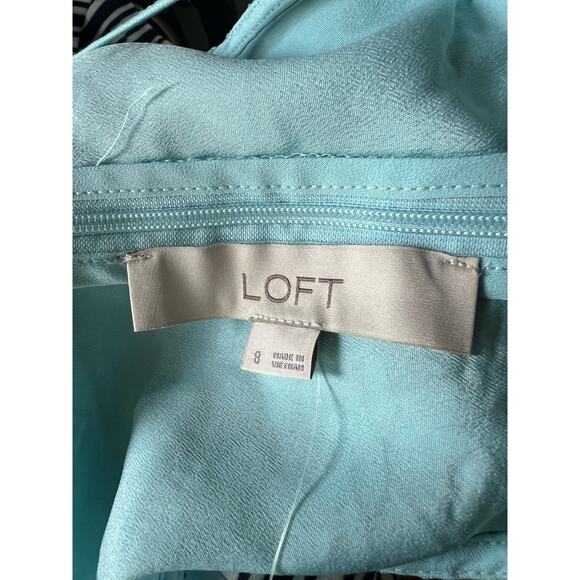 Ann Taylor LOFT Womens Dress Sz 8 Aqua‎ Blue Lace Halter Sleeveless NEW - Picture 9 of 10